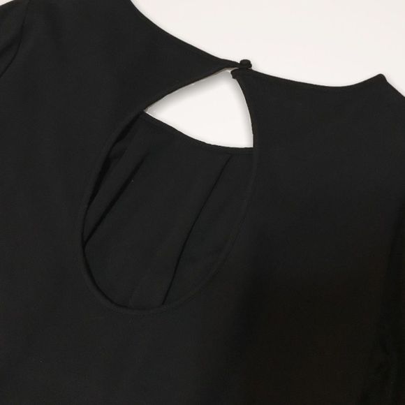 BEBE Silk Blend 3/4 Keyhole Cutout Shift Dress - Picture 6 of 8